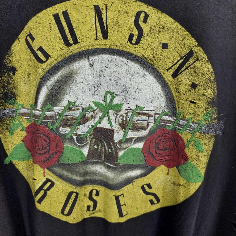 Daydreamer Guns N Roses Distressed Black T-shirt, Sz L - Picture 7 of 11